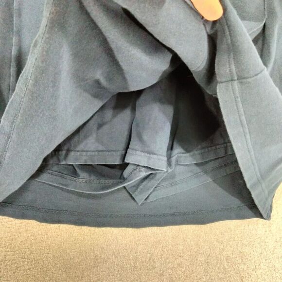 Lands End Tennis Skirt Women Size 12 Navy Blue Pull On Button Detail Solid Skort - Picture 2 of 9